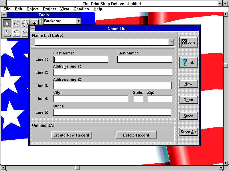 The Print Shop Delux 2.0 Win - Namelist
